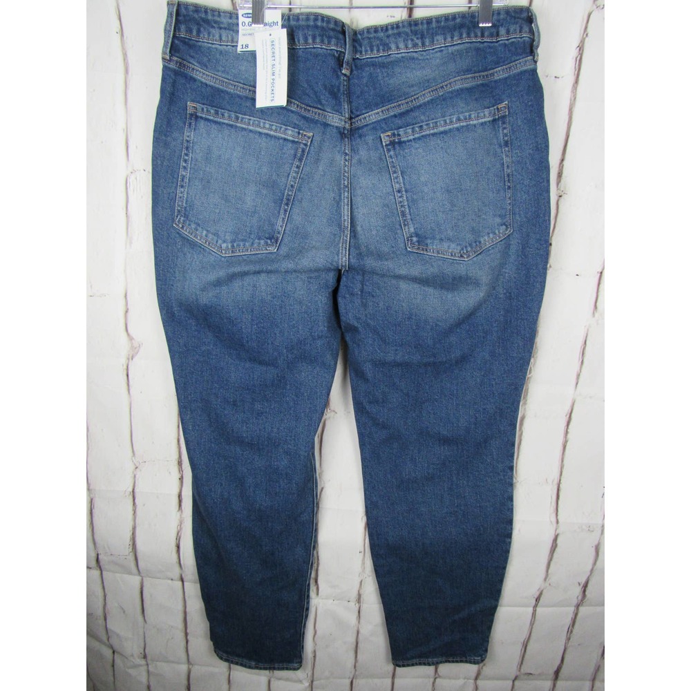 Old Navy Women's Jeans Size 18 Blue O.G. Straight High Rise Denim - Picture 2 of 5